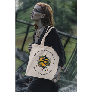 Tote Bag Serpent ésotérique et Halloween Rose