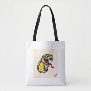Tote Bag "Serpent Mamba Jaune et Noir Brodé : Fierce De