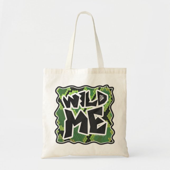 Tote Bag Serpent Sauvage Me Noir et Vert Imprimé (Devant)
