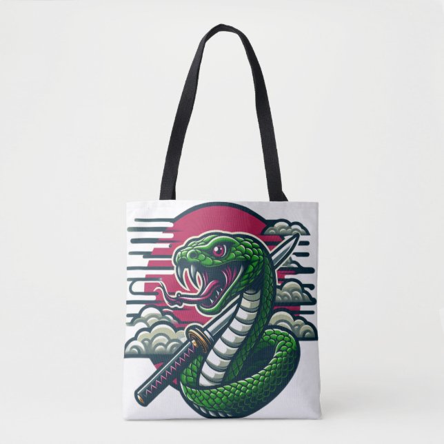 Tote Bag Serpent vert (Devant)