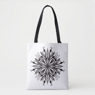 Tote Bag Serpents cool Noir Et Blanc Botanique Gothique