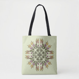 Tote Bag Serpents verts Floral Mandala Imaginaire botanique