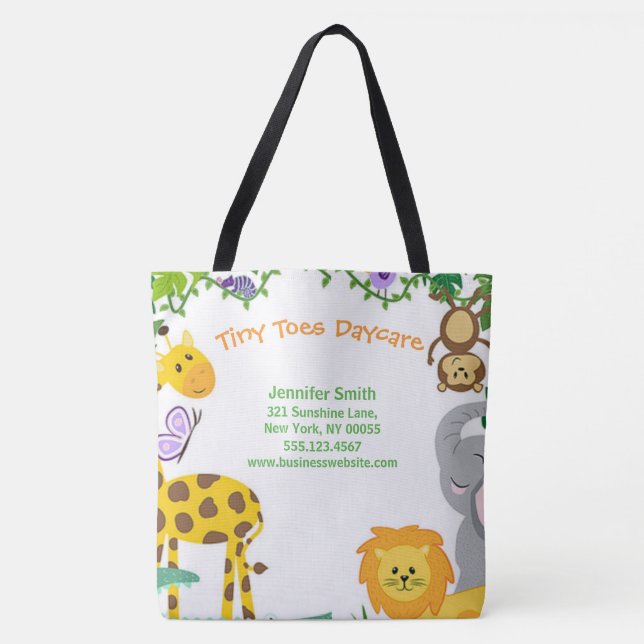 Tote Bag Service de garde d'enfants Jungle Animal Business (Devant)