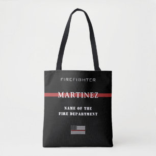 Tote Bag Service d'incendie de la ligne rouge mince