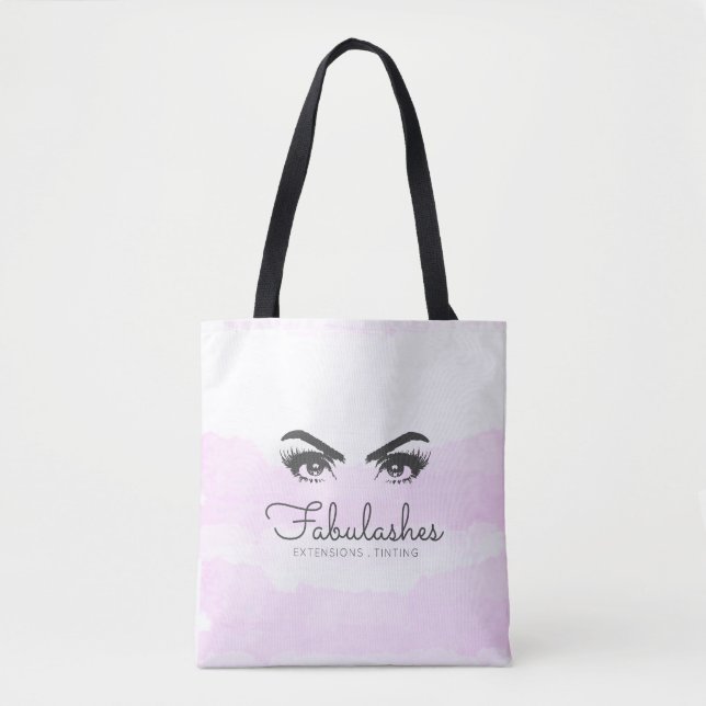 Tote Bag Service Lashes Aquarelle Rose (Devant)