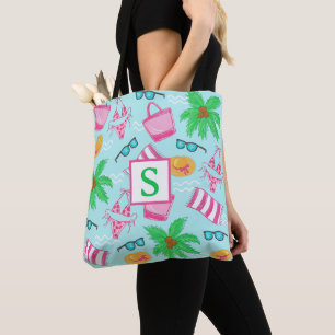 Tote Bag Serviette de plage préppy Bikini Palmier Monogramm