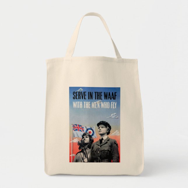 Tote Bag Servir dans le WAAF ~ Avec les hommes qui volent (Devant)