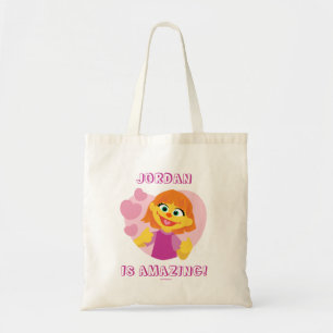 Tote Bag Sesame Street   Julia cœur rose