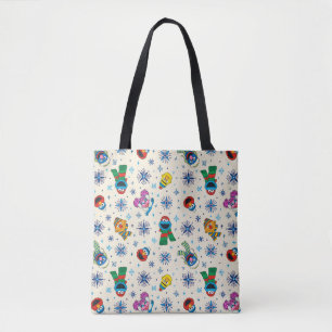 Tote Bag Sesame Street Noël Snowflake Motif