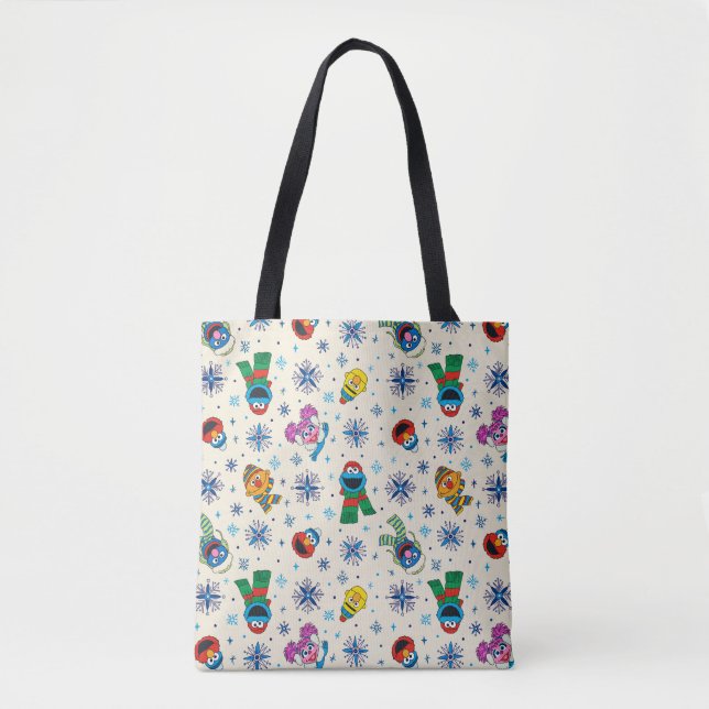 Tote Bag Sesame Street Noël Snowflake Motif (Devant)