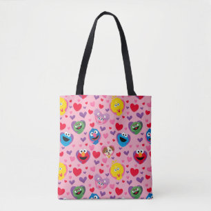 Tote Bag Sesame Street Valentine Hearts Motif