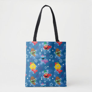 Tote Bag Sesame Street Winter Snowflake Motif