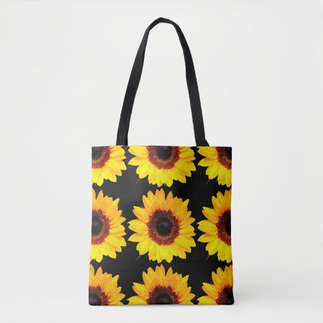 Tote Bag Seule une Fleur de Tournesol + votre dos. & idées (Devant)