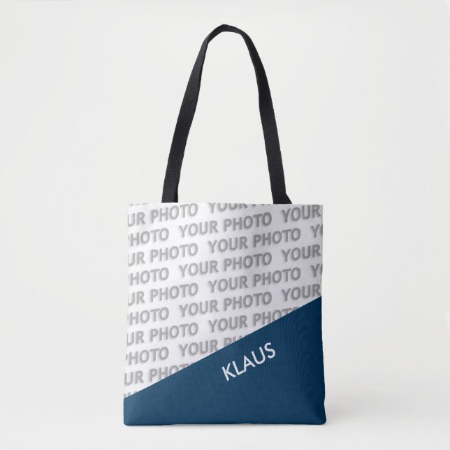 Tote Bag SEULS RECTANGLES DE COULEUR - bleu foncé + vos idé (Devant)