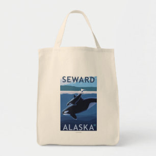 Tote Bag Seward, AlaskaOrca et scène de veau