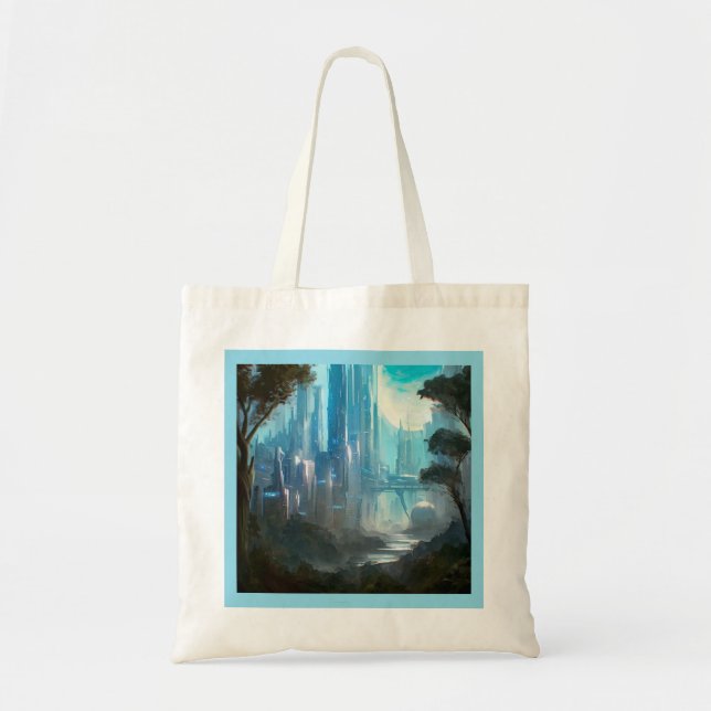 Tote Bag SF - Ville sur la planète forestière 2 (Devant)