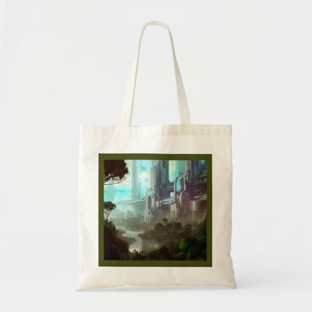 Tote Bag SF - Ville sur la planète forestière 4 (Devant)