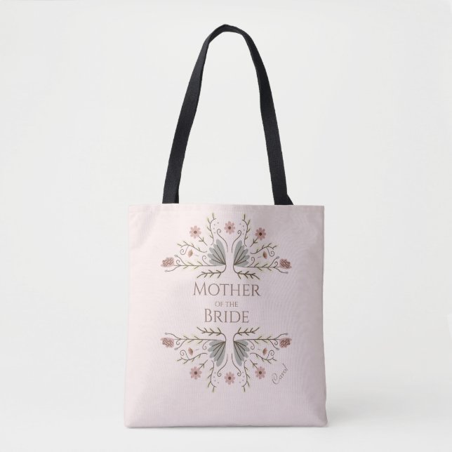 Tote Bag Shabby Chic Blue Flower Mère de la mariée (Devant)
