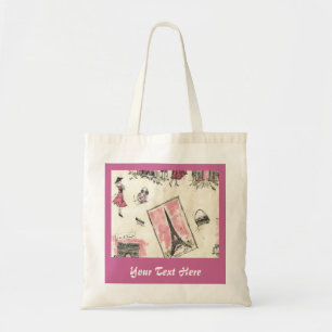 Tote Bag Shabby Sweet Paris Rose