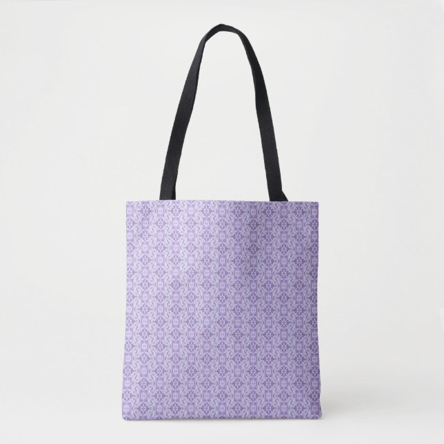 Tote Bag Shadow Abstract Light Purple Watercolor Art (Devant)
