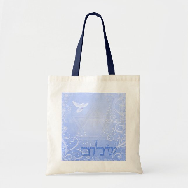 Tote Bag Shalom Dove Bleu Swirl (Devant)