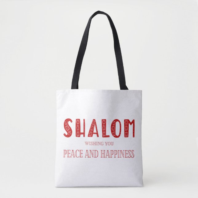 Tote Bag SHALOM Paix Et Bonheur (Devant)