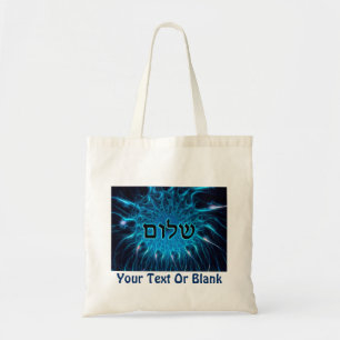 Tote Bag Shalom Sur Fractage Bleu