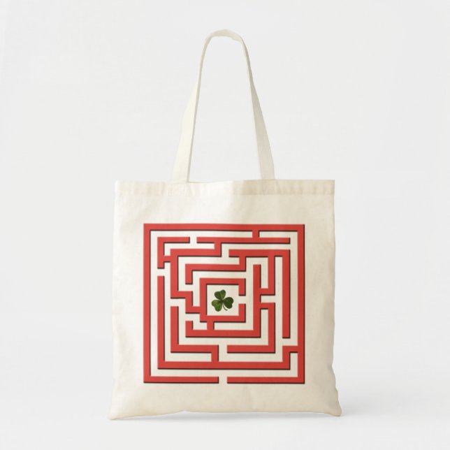 Tote Bag Shamrock dans le défi rouge de labyrinthe (Devant)