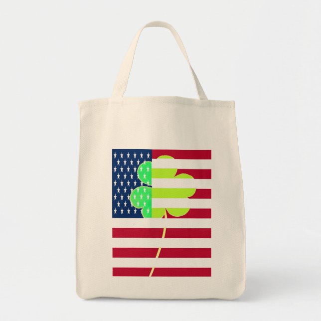 Tote Bag Shamrock du drapeau irlandais américain Clover St. (Devant)