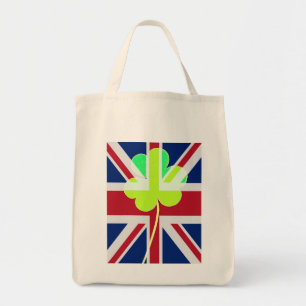 Tote Bag Shamrock du drapeau irlandais britannique Clover S