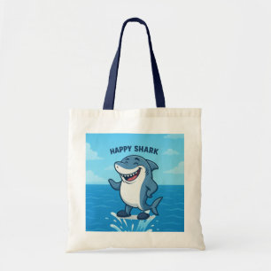 Tote Bag Shark caricature amusant en Chaussons - Joyeux req