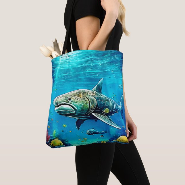 Tote Bag Shark Ocean Predator Art (De près)