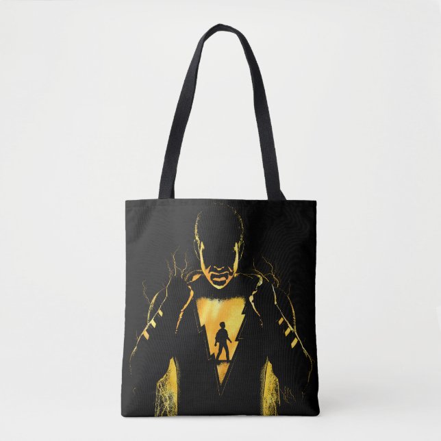 Tote Bag SHAZAM ! | Shazam et Billy Lightning Silhouette (Devant)