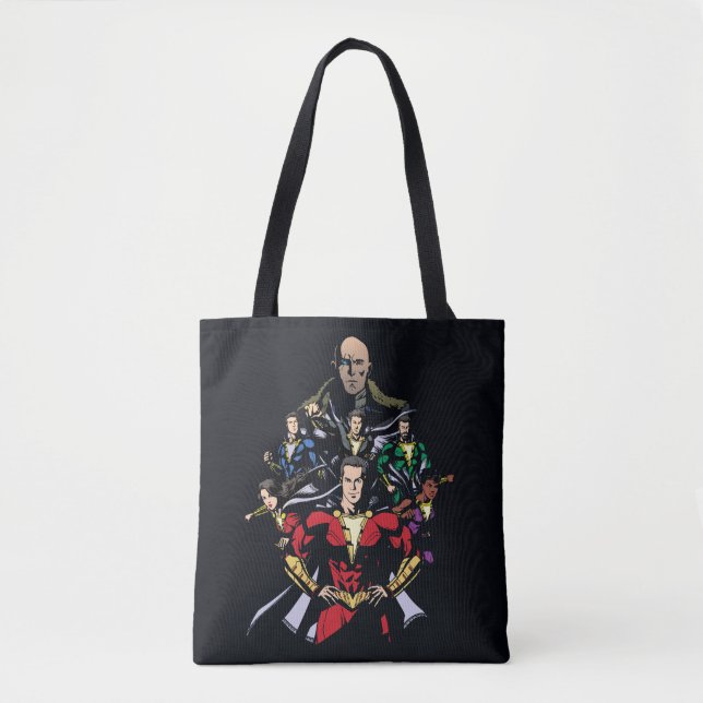 Tote Bag SHAZAM ! | Shazam Family Vs. Dr Sivana (Devant)