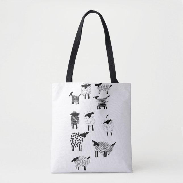 Tote Bag Sheep doodles (Devant)