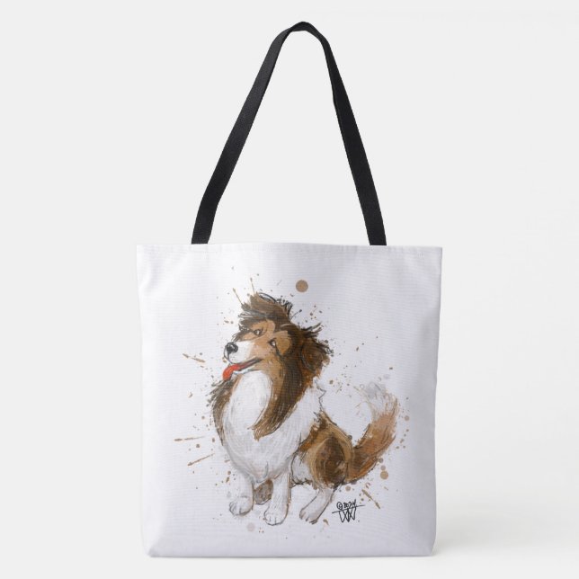 Tote Bag Sheldon the Sheltie (Devant)