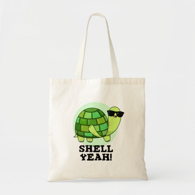 Tote Bag Shell Ouais Funny Tortoise Pun (Devant)