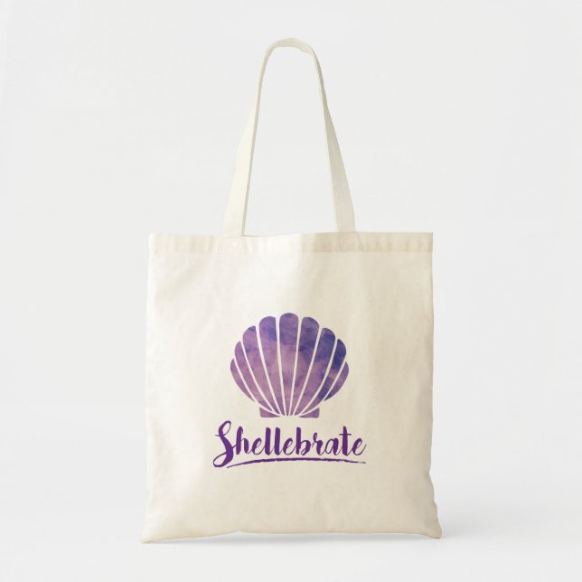 Tote Bag Shellebrate Seashell Pun Beach Party (Devant)