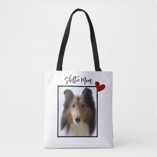 Tote Bag Shetland Sheepdog Photo Shelter Maman (Devant)