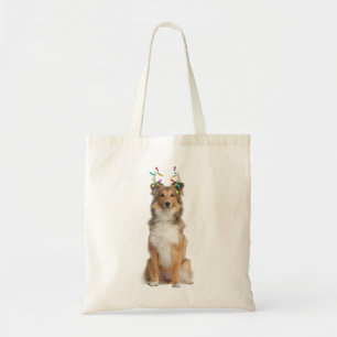Tote Bag Shetland Sheepdog Reindeer Christmas Dog