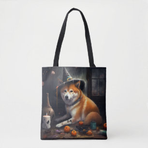 Tote Bag Shiba Inu Citrouilles Halloween effrayant