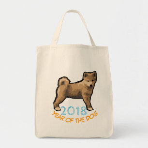 Tote Bag Shiba inu Dog Year 2018 Cotton Grocery Bag