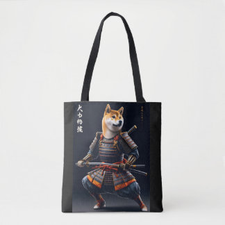 Tote Bag Shiba Inu Samurai Japonais guerrier élégant Art
