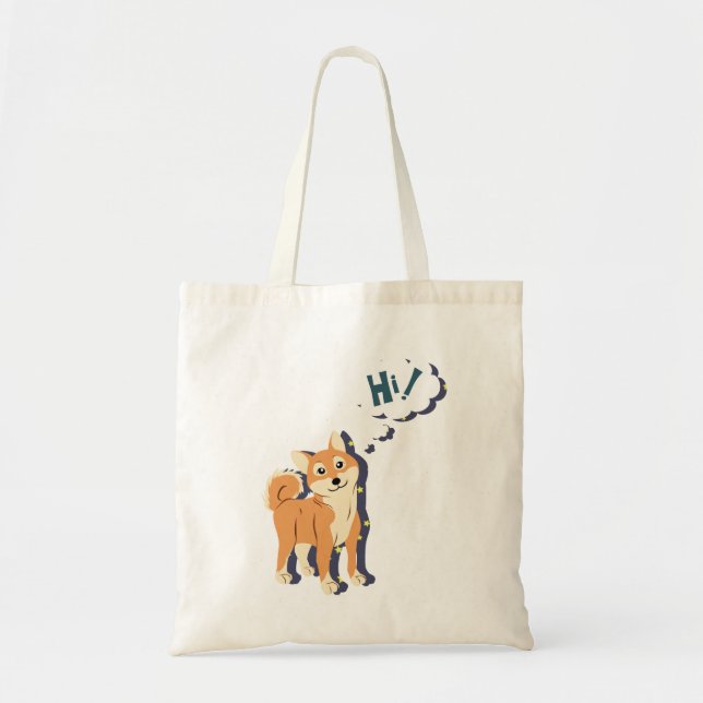 Tote Bag Shiba réfléchi Inu (Devant)