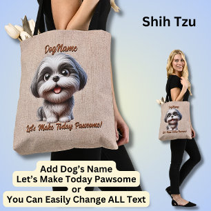 Tote Bag Shih Tzu - Ajouter le nom du chien, modifier le te