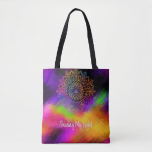 Tote Bag Shining My Light Mandala Multi-color Abstrait