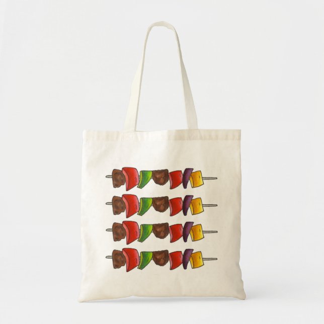 Tote Bag Shish Kebab Vegetable Skewing Grilling BBQ Fourre- (Devant)
