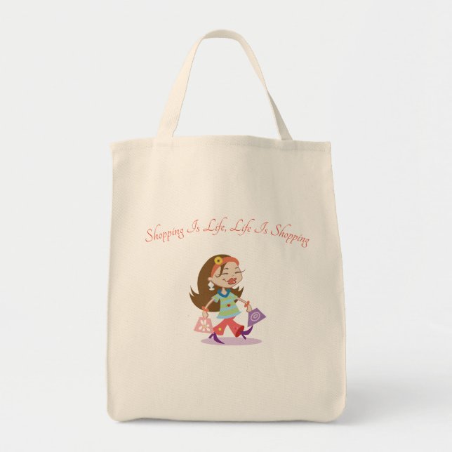 Tote Bag Shopping c'est vie, vie c'est shopping (Devant)