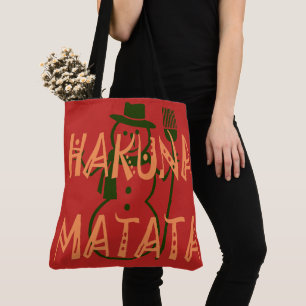 Tote Bag Shopping pour Noël Snowman Hakuna Matata style