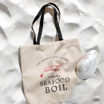 Tote Bag Shrimp/Seafood Boil | Seafood  Themed Party<br><div class="desc">Personalized pink shrimp themed tote bag gift favors for your next Shrimp Boil or seafood event.  It features a watercolor styled illustration of a pink shrimp. Surrounding this are spots for your unique event information.</div>